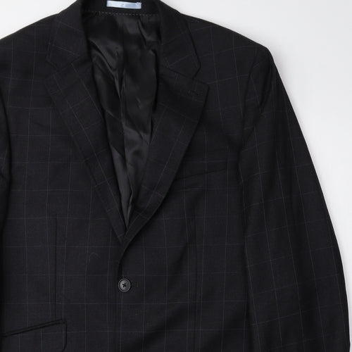 NEXT Mens Grey Check Wool Jacket Suit Jacket Size 44