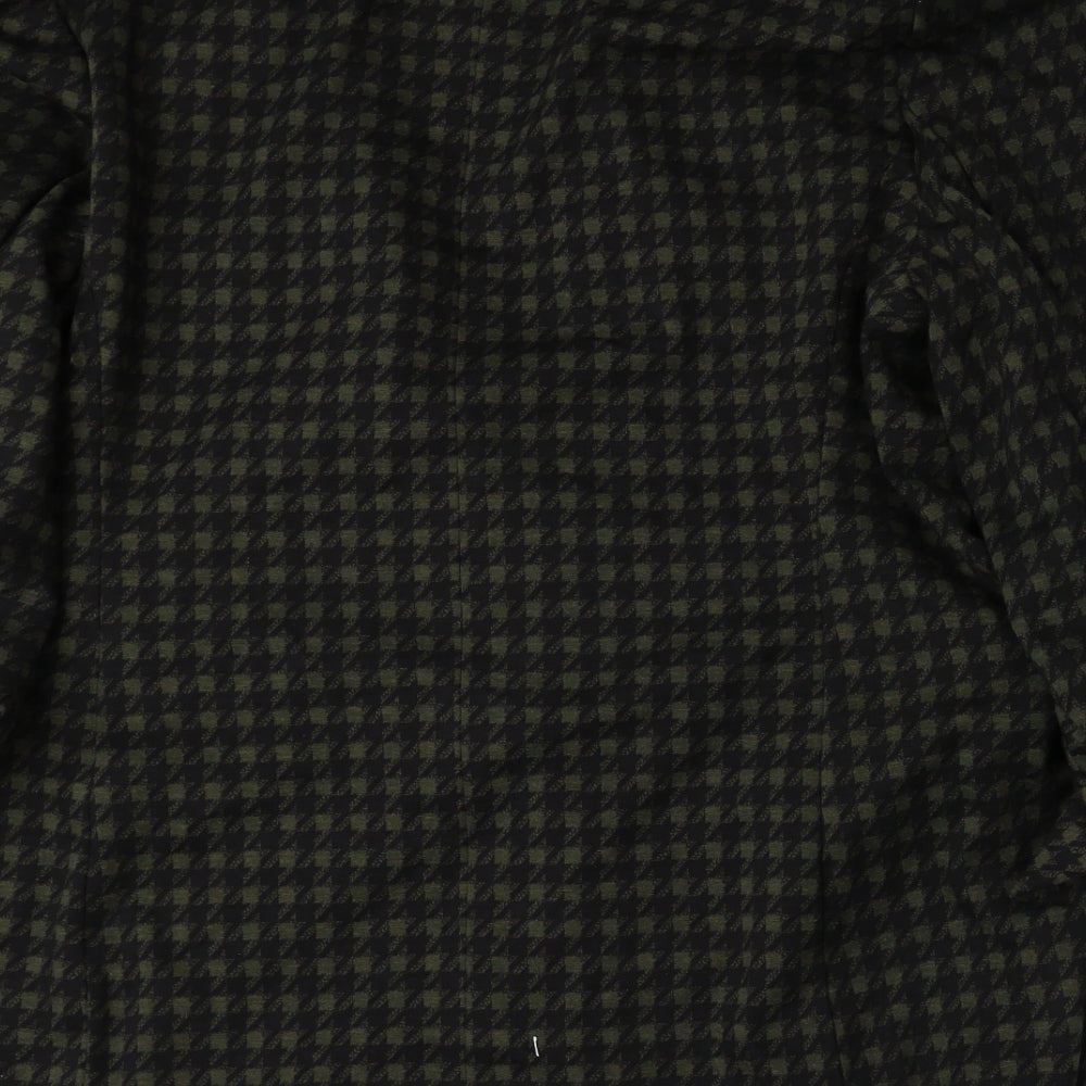 Marks and Spencer Womens Green Geometric Jacket Blazer Size 14 - Hound