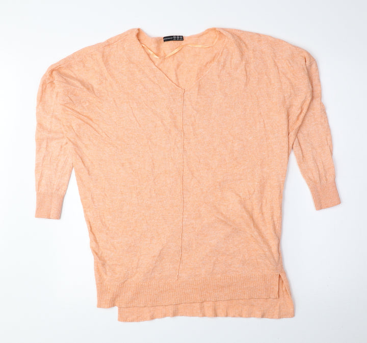 Atmosphere Womens Pink V-Neck Viscose Pullover Jumper Size XS