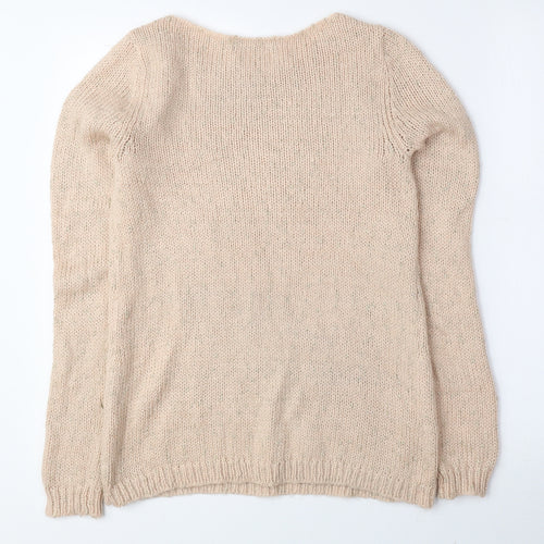 George Womens Pink Boat Neck Acrylic Pullover Jumper Size 8