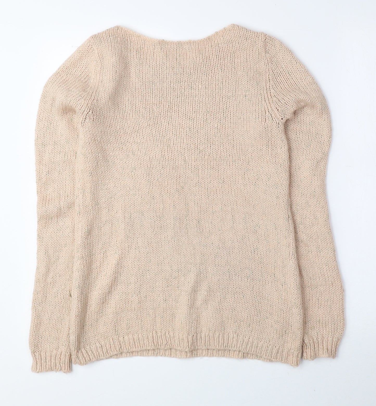 George Womens Pink Boat Neck Acrylic Pullover Jumper Size 8