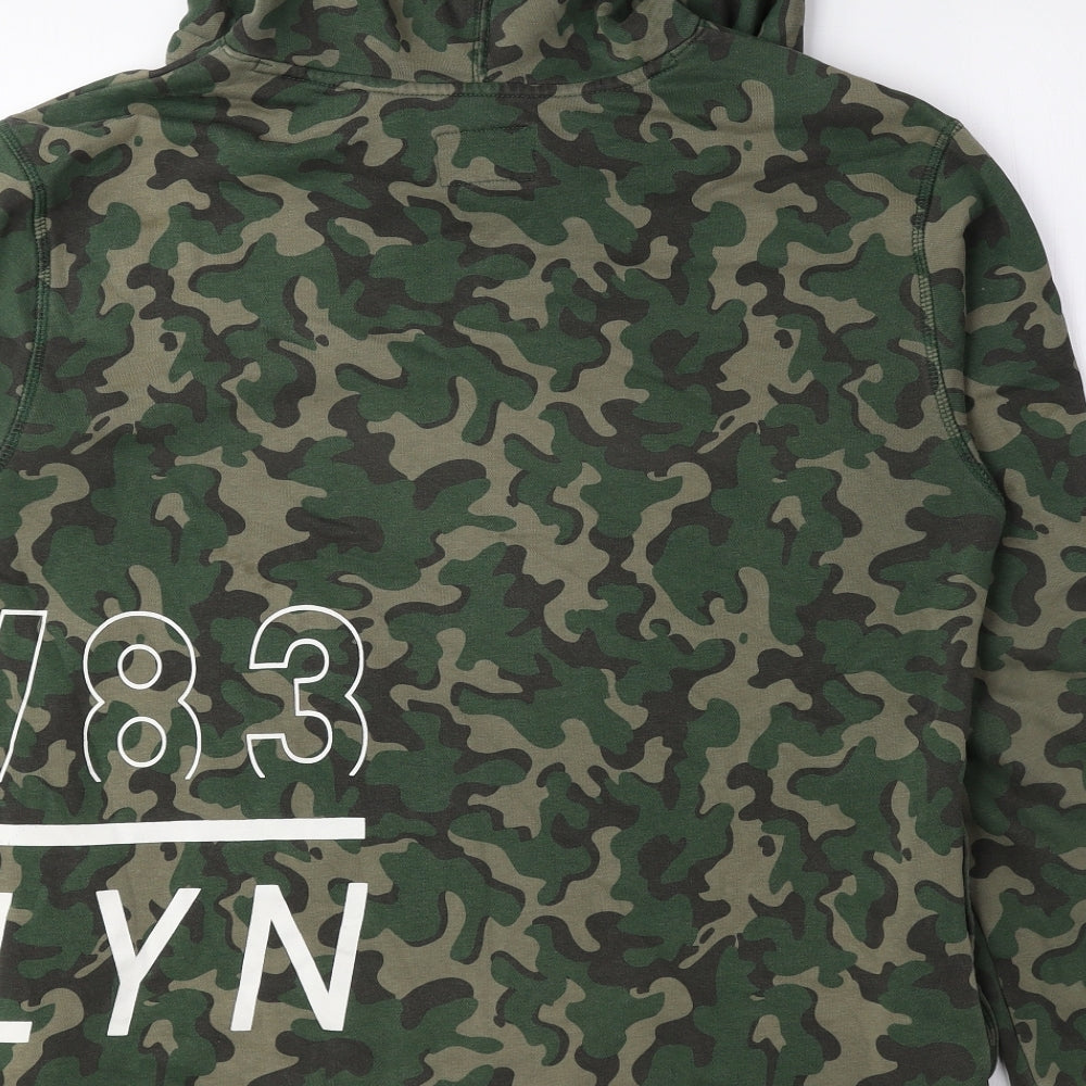 Youth Boys Green Camouflage Cotton Pullover Hoodie Size 14 Years Pullover