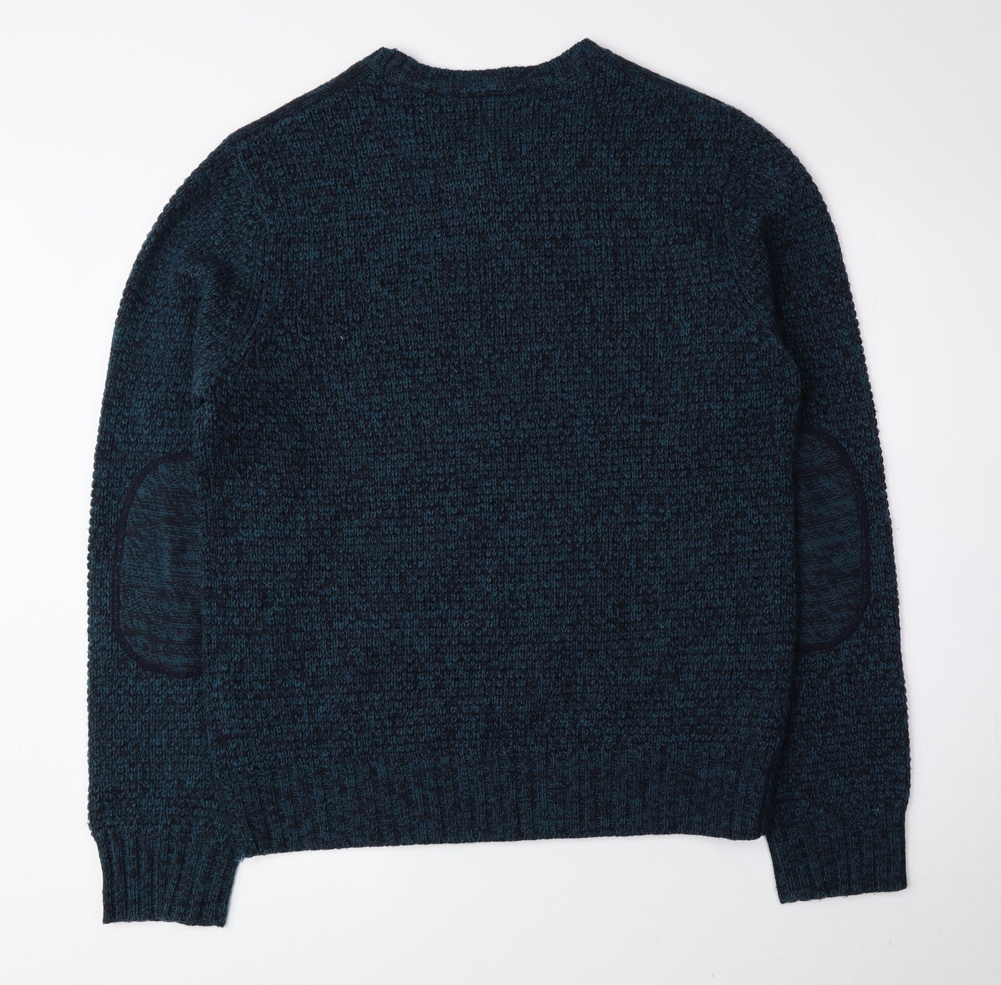 Holmes & Co Mens Blue Round Neck Acrylic Pullover Jumper Size L