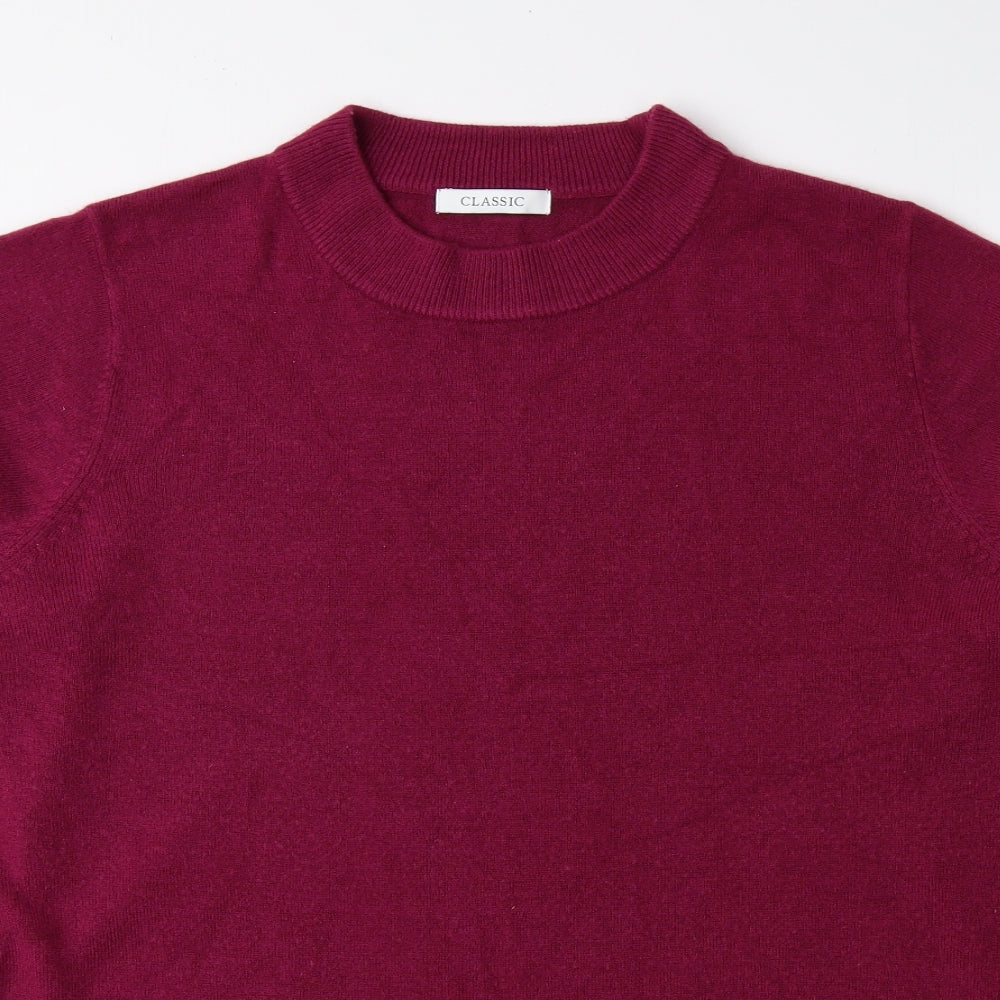 Classic Womens Purple Mock Neck Acrylic Pullover Jumper Size 18