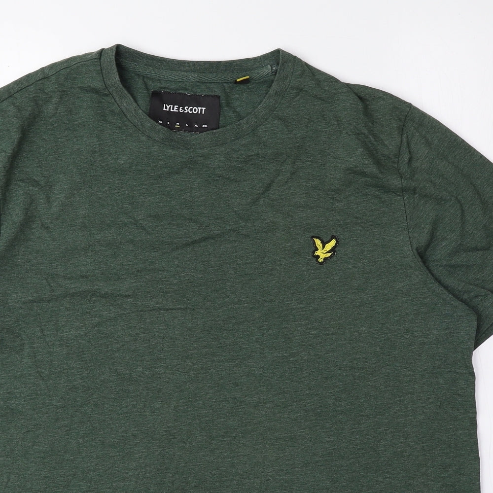 Lyle & Scott Mens Green Polyester T-Shirt Size M Crew Neck