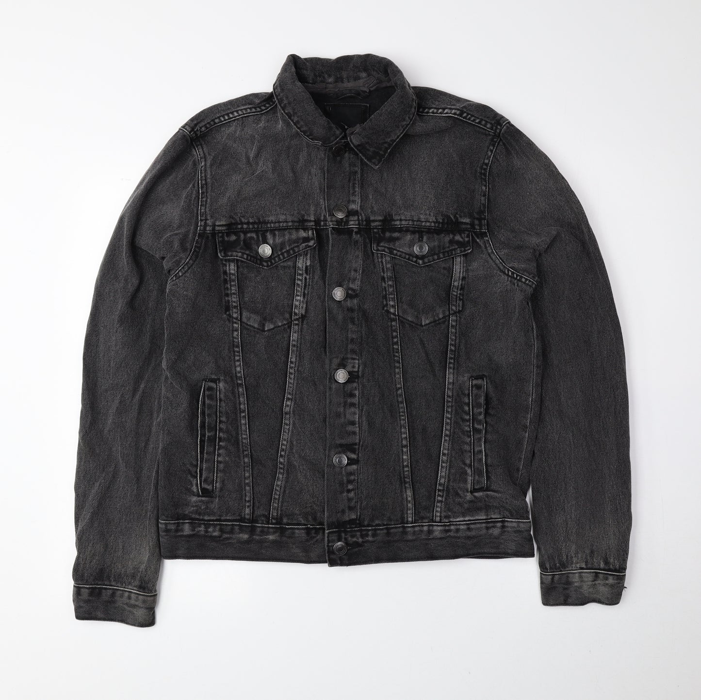 New Look Mens Black Jacket Size S Button