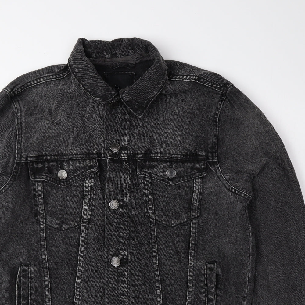 New Look Mens Black Jacket Size S Button