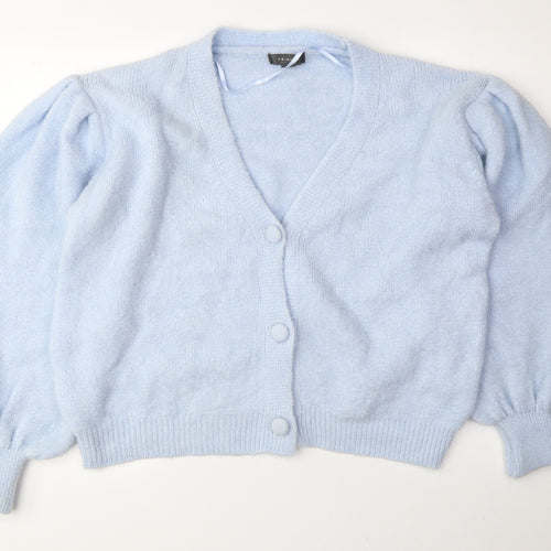 Primark Womens Blue V-Neck Acrylic Cardigan Jumper Size XL
