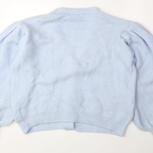 Primark Womens Blue V-Neck Acrylic Cardigan Jumper Size XL
