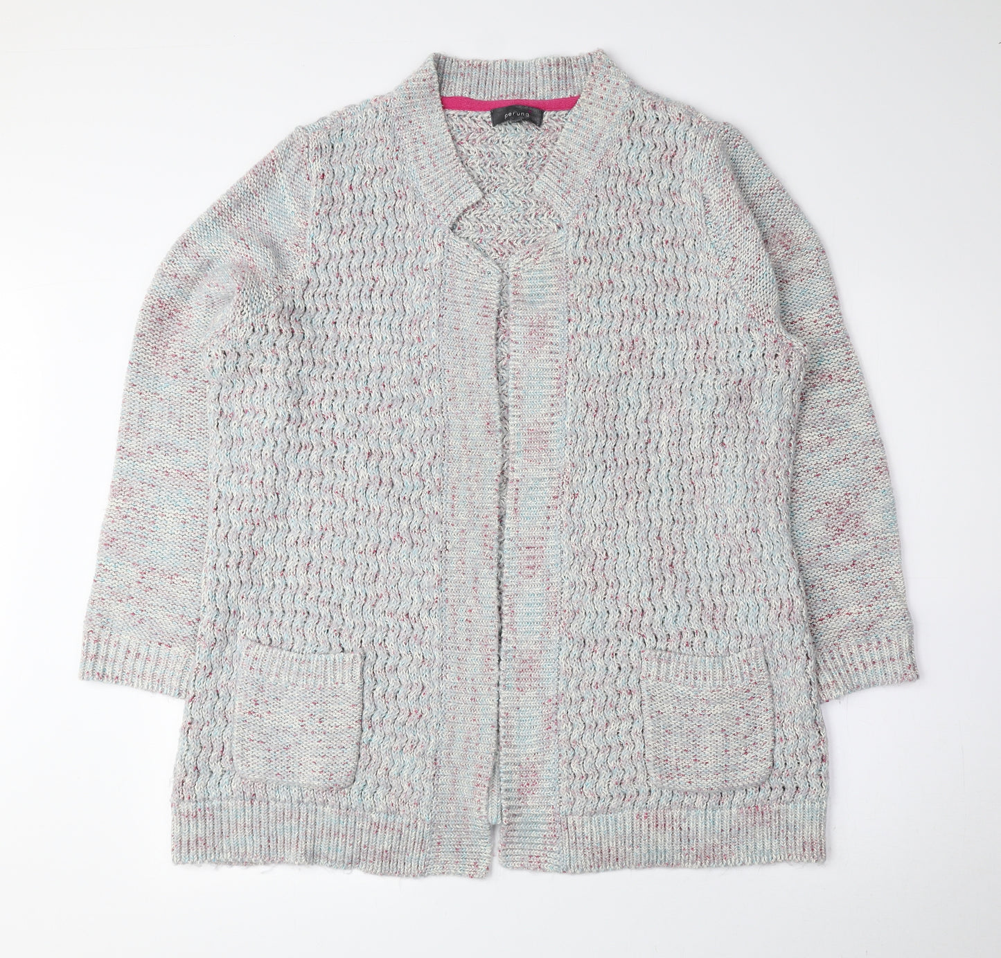 Per Una Womens Multicoloured V-Neck Cotton Cardigan Jumper Size 20