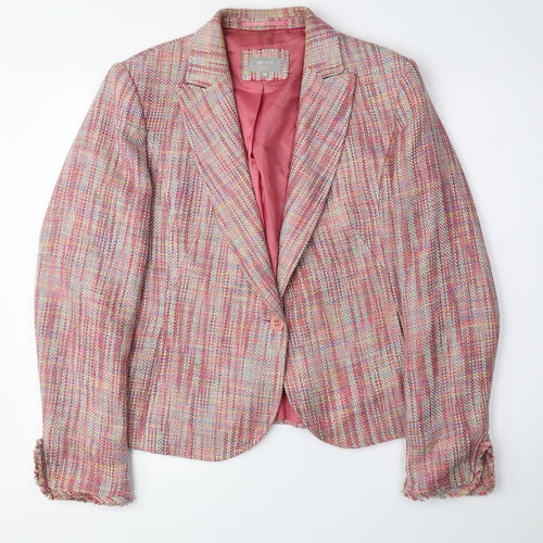 Per Una Womens Multicoloured Jacket Blazer Size 18 Button
