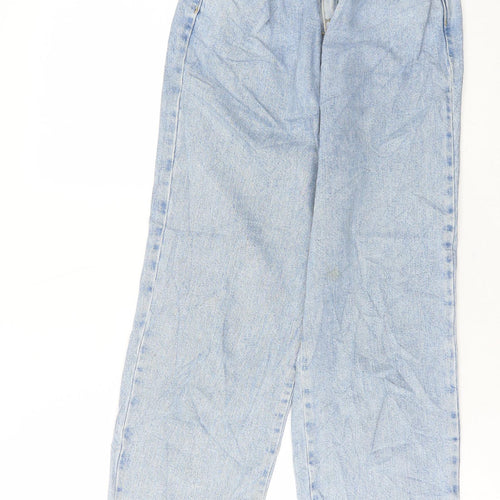 New Look Womens Blue Cotton Straight Jeans Size 6 L28 in Regular Tie