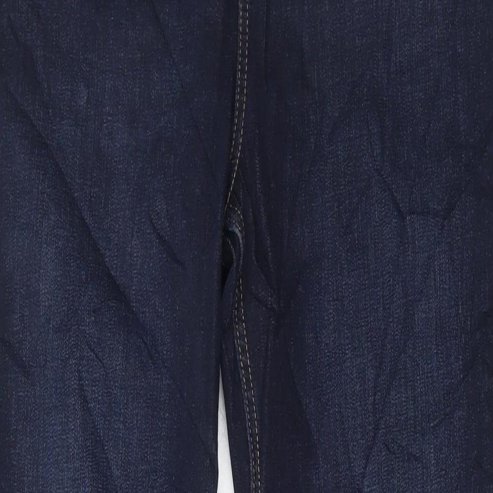Marks and Spencer Womens Blue Cotton Flared Jeans Size 14 L33 in Regular Button