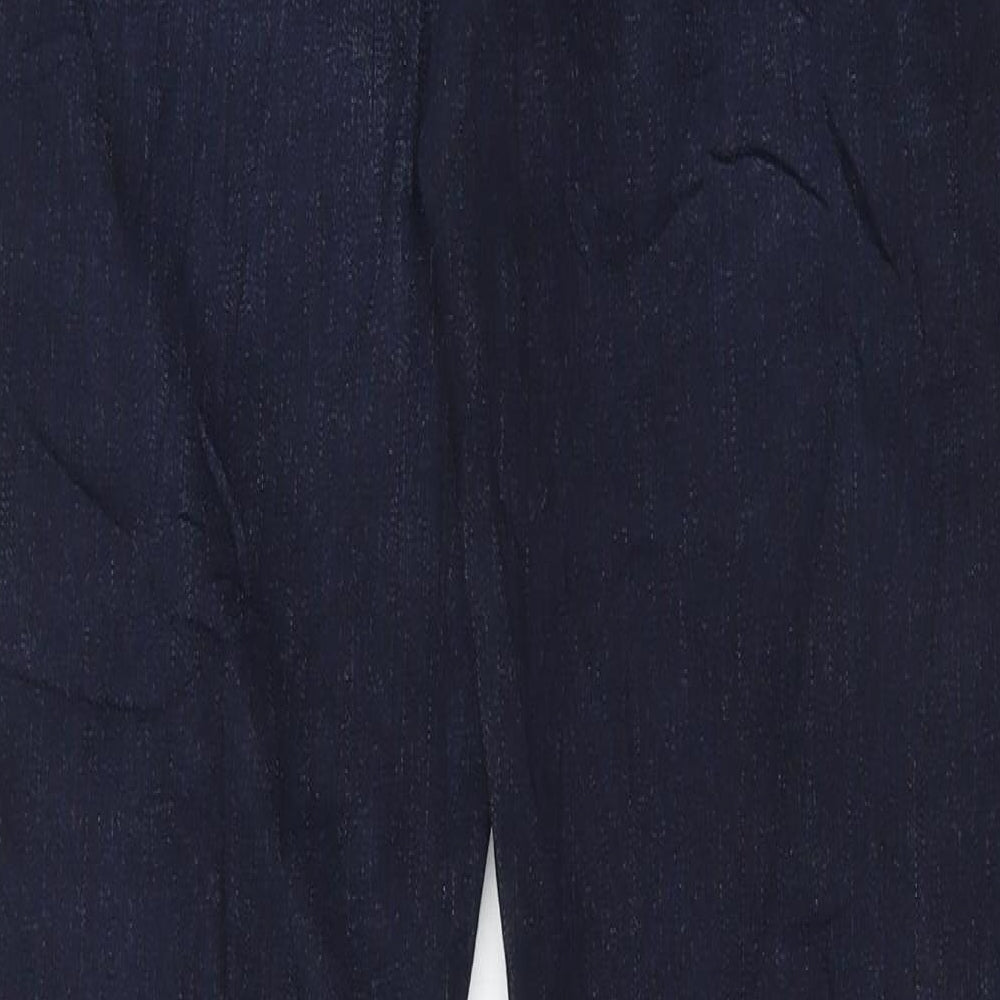 Marks and Spencer Womens Blue Cotton Flared Jeans Size 14 L33 in Regular Button