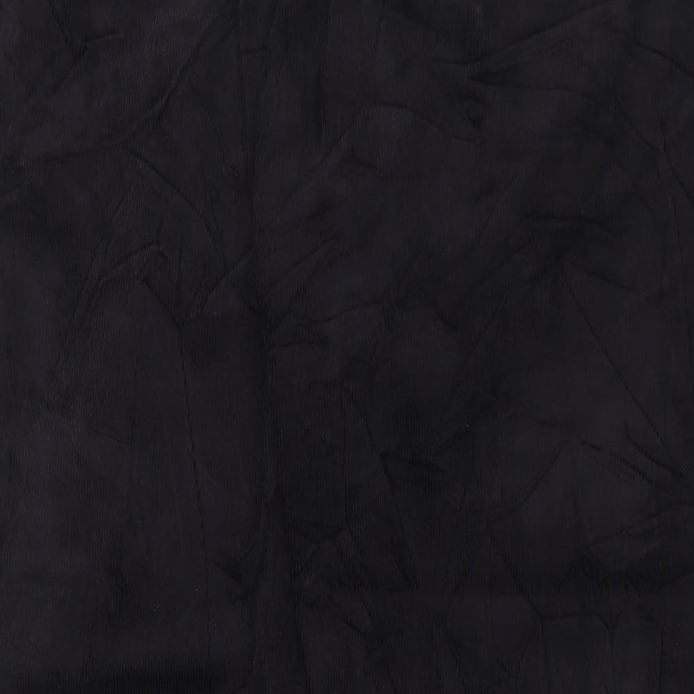 Marks and Spencer Mens Black Cotton Trousers Size 42 in L31 in Regular Button
