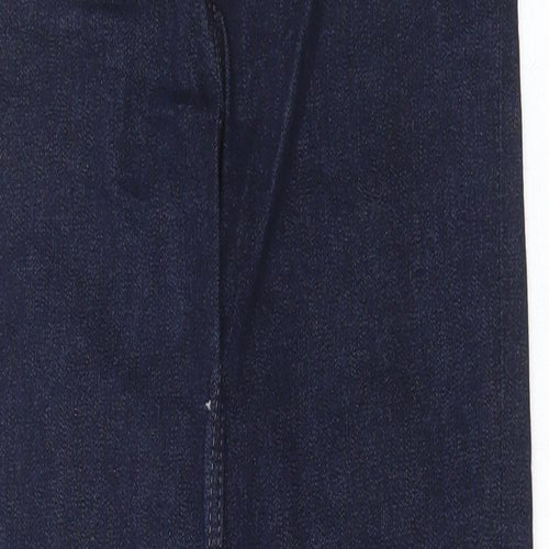 Marks and Spencer Womens Blue Cotton Straight Jeans Size 10 L29 in Regular Button