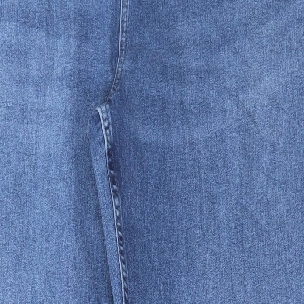 Marks and Spencer Womens Blue Cotton Straight Jeans Size 20 L30 in Regular Button