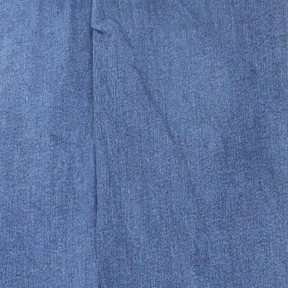 Marks and Spencer Womens Blue Cotton Straight Jeans Size 20 L30 in Regular Button