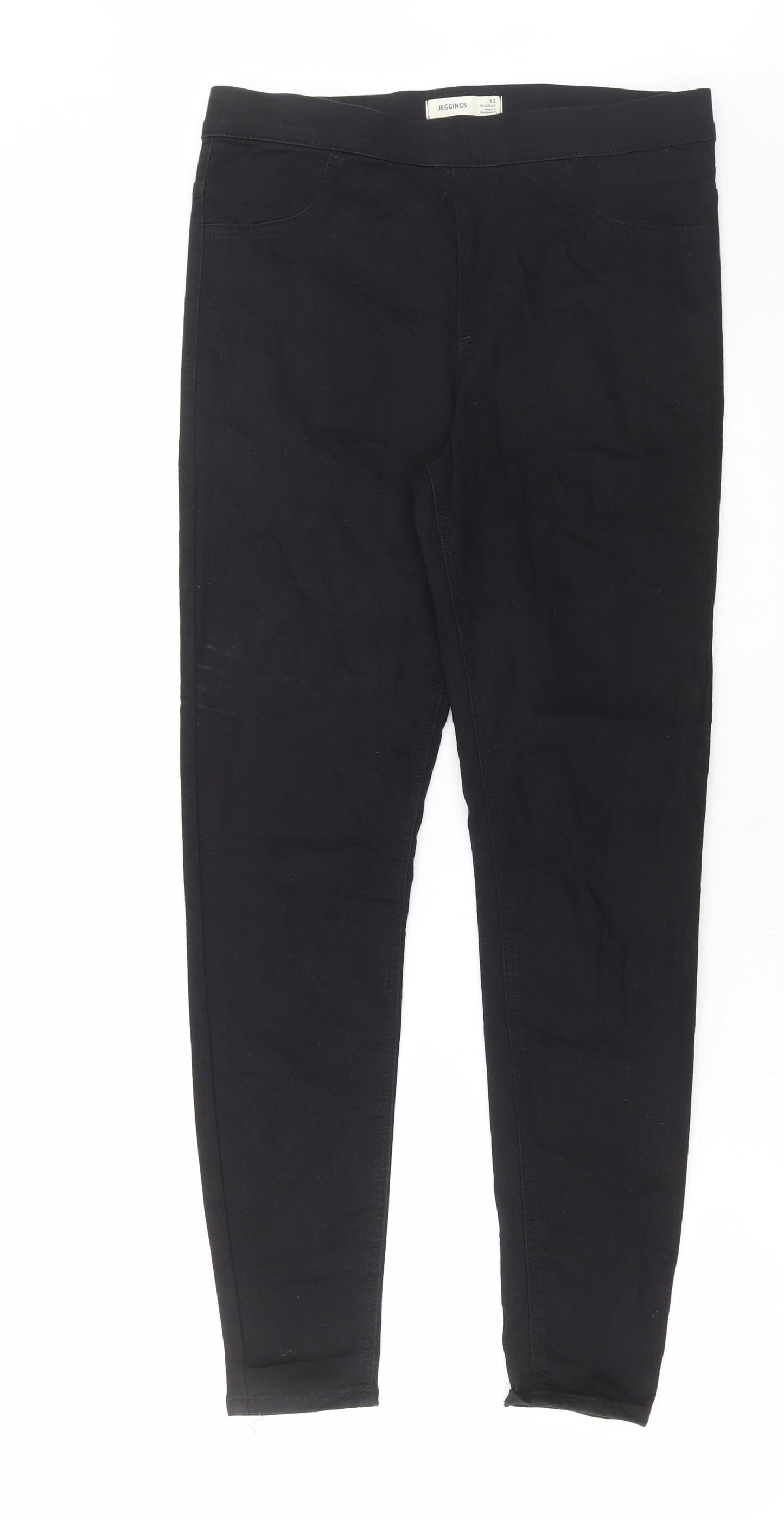 Marks and Spencer Womens Black Cotton Jegging Jeans Size 12 L29 in Regular