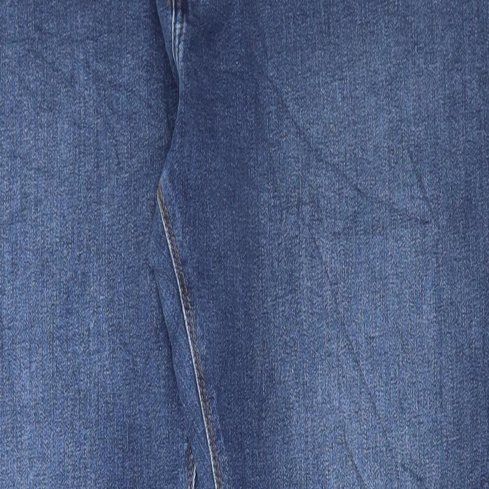 Marks and Spencer Womens Blue Cotton Straight Jeans Size 36 in L31 in Regular Button