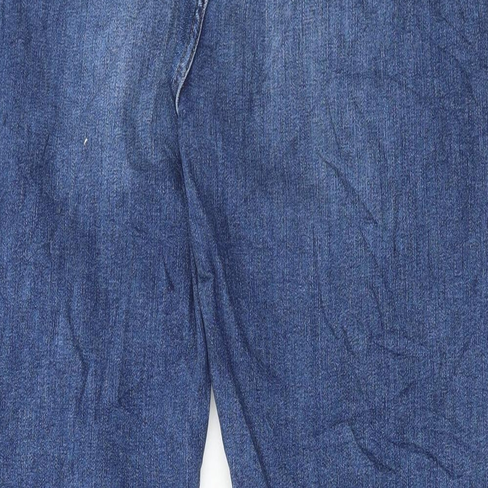 Marks and Spencer Womens Blue Cotton Flared Jeans Size 24 L30 in Regular Button