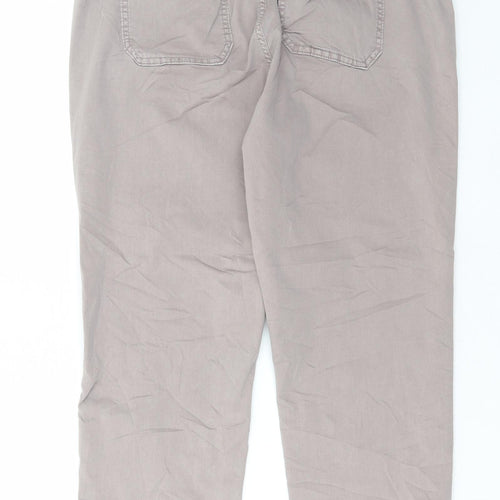 Marks and Spencer Womens Beige Cotton Cargo Trousers Size 16 L27 in Regular Button