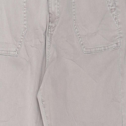 Marks and Spencer Womens Beige Cotton Cargo Trousers Size 16 L27 in Regular Button