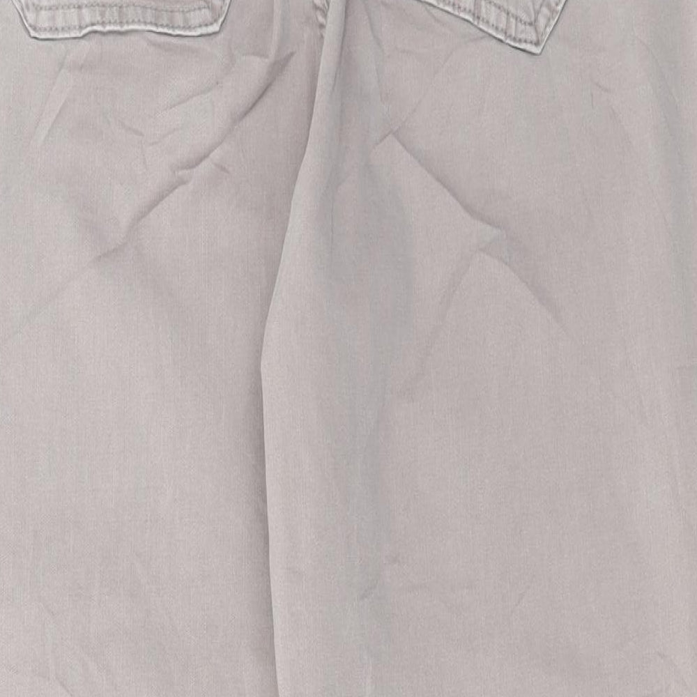 Marks and Spencer Womens Beige Cotton Cargo Trousers Size 16 L27 in Regular Button