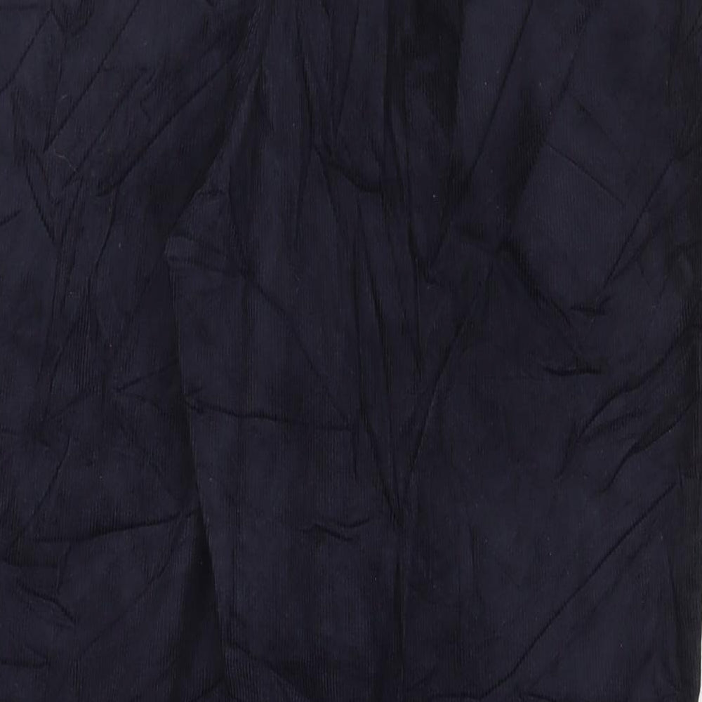 Marks and Spencer Mens Blue Cotton Trousers Size 40 in L29 in Regular Button