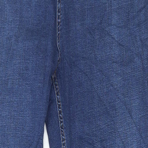 Marks and Spencer Womens Blue Cotton Skinny Jeans Size 14 L30 in Regular Button