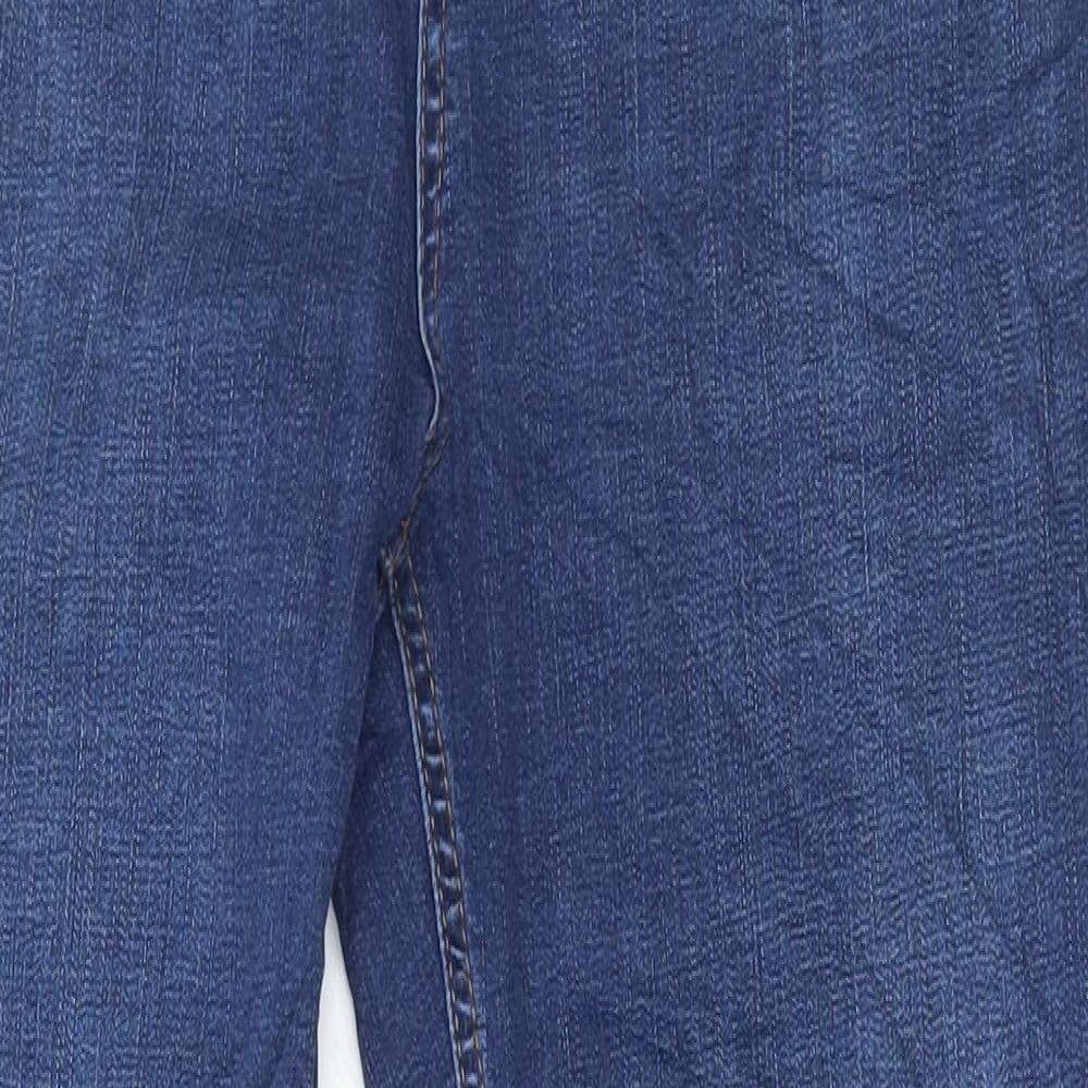 Marks and Spencer Womens Blue Cotton Skinny Jeans Size 14 L30 in Regular Button