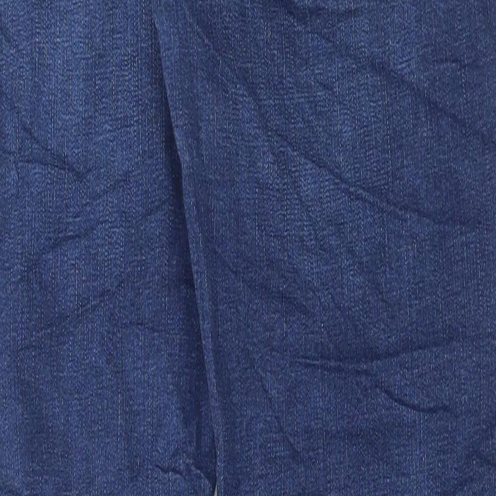 Marks and Spencer Womens Blue Cotton Skinny Jeans Size 14 L30 in Regular Button