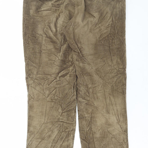 Marks and Spencer Mens Beige Cotton Trousers Size 30 in L31 in Regular Button