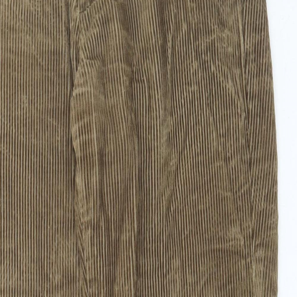 Marks and Spencer Mens Beige Cotton Trousers Size 30 in L31 in Regular Button