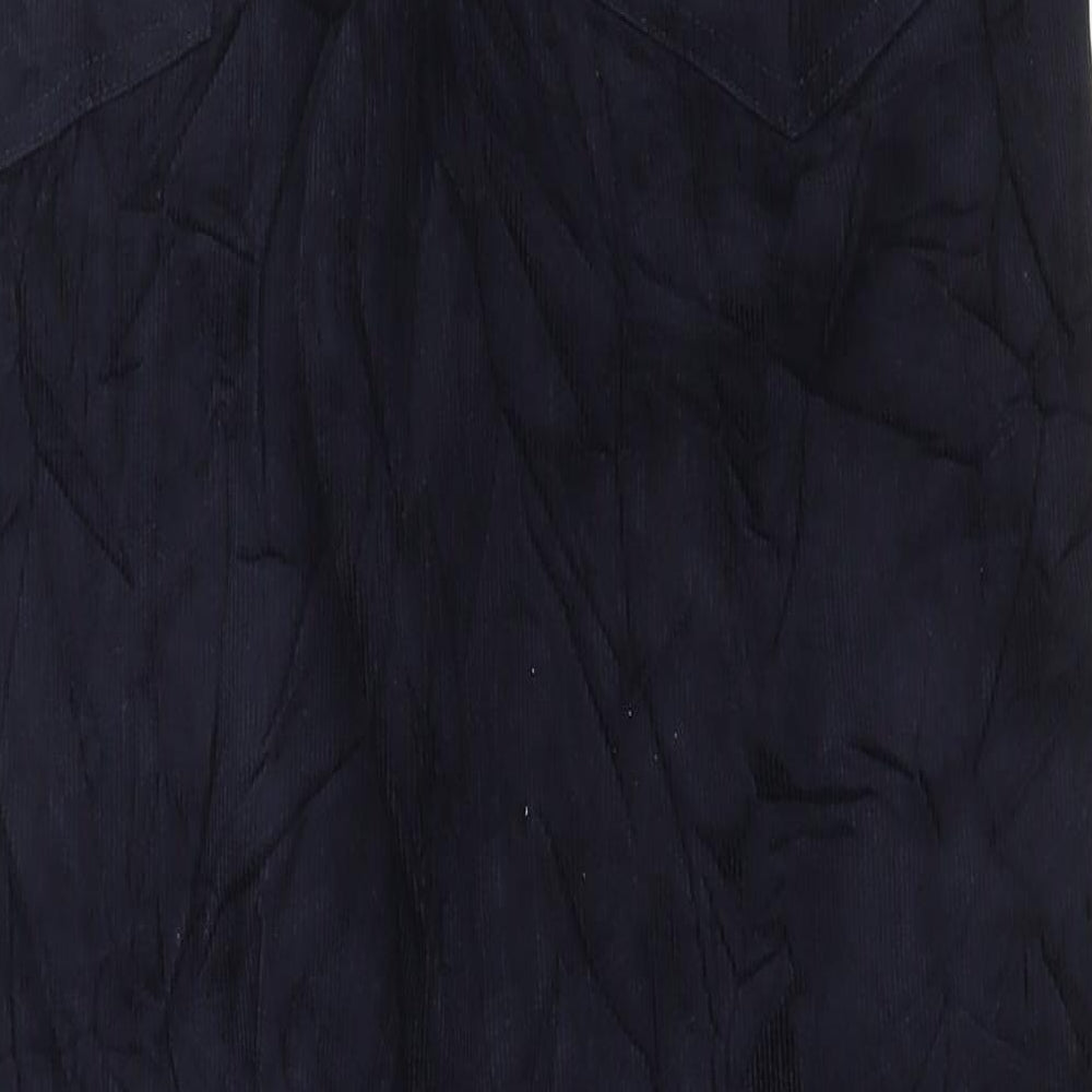 Marks and Spencer Mens Black Cotton Trousers Size 36 in L32 in Regular Button