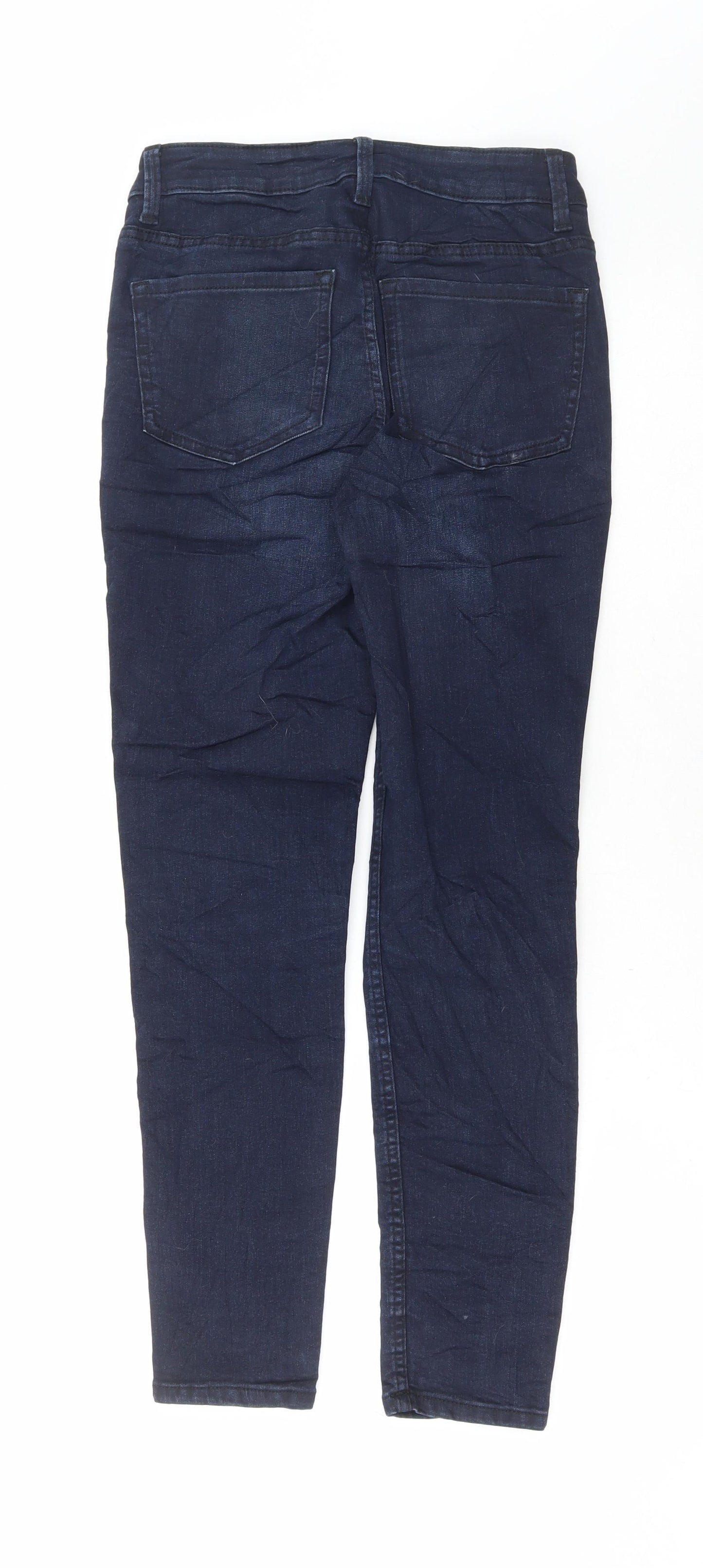Marks and Spencer Womens Blue Cotton Skinny Jeans Size 8 L27 in Regular Button