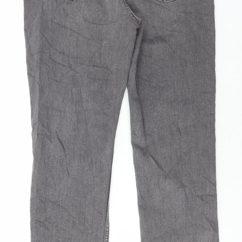 Marks and Spencer Womens Grey Cotton Skinny Jeans Size 14 L28 in Regular Button