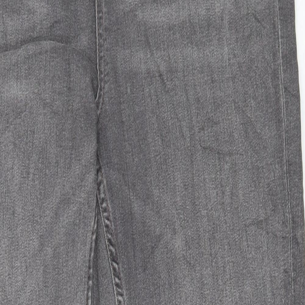 Marks and Spencer Womens Grey Cotton Skinny Jeans Size 14 L28 in Regular Button