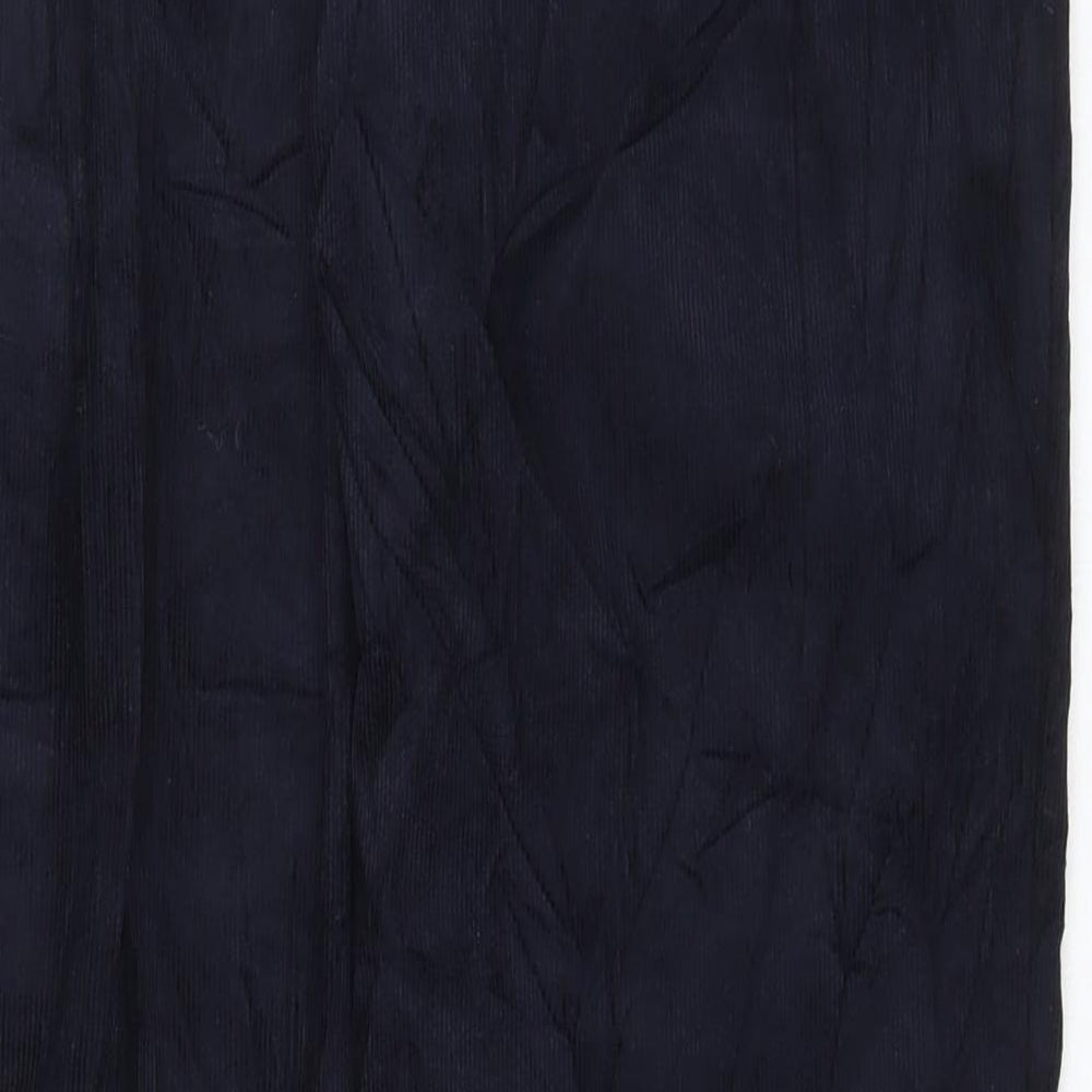 Marks and Spencer Mens Blue Cotton Trousers Size 38 in L33 in Regular Button