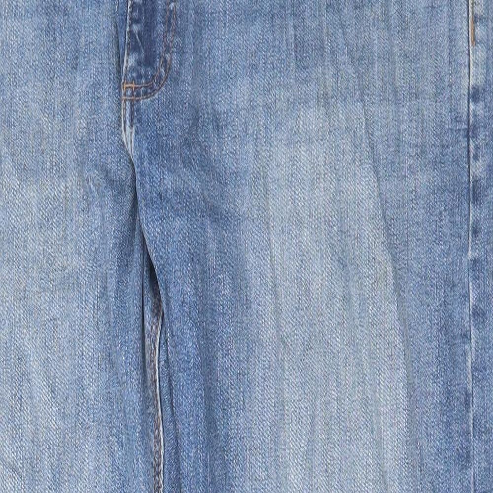 Marks and Spencer Mens Blue Cotton Straight Jeans Size 38 in L31 in Regular Button