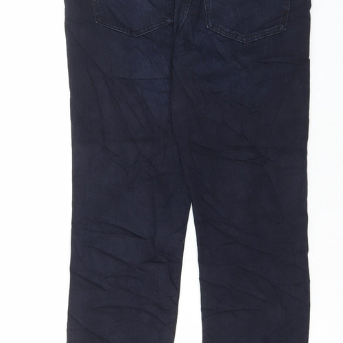 Marks and Spencer Womens Blue Cotton Skinny Jeans Size 12 L27 in Regular Button