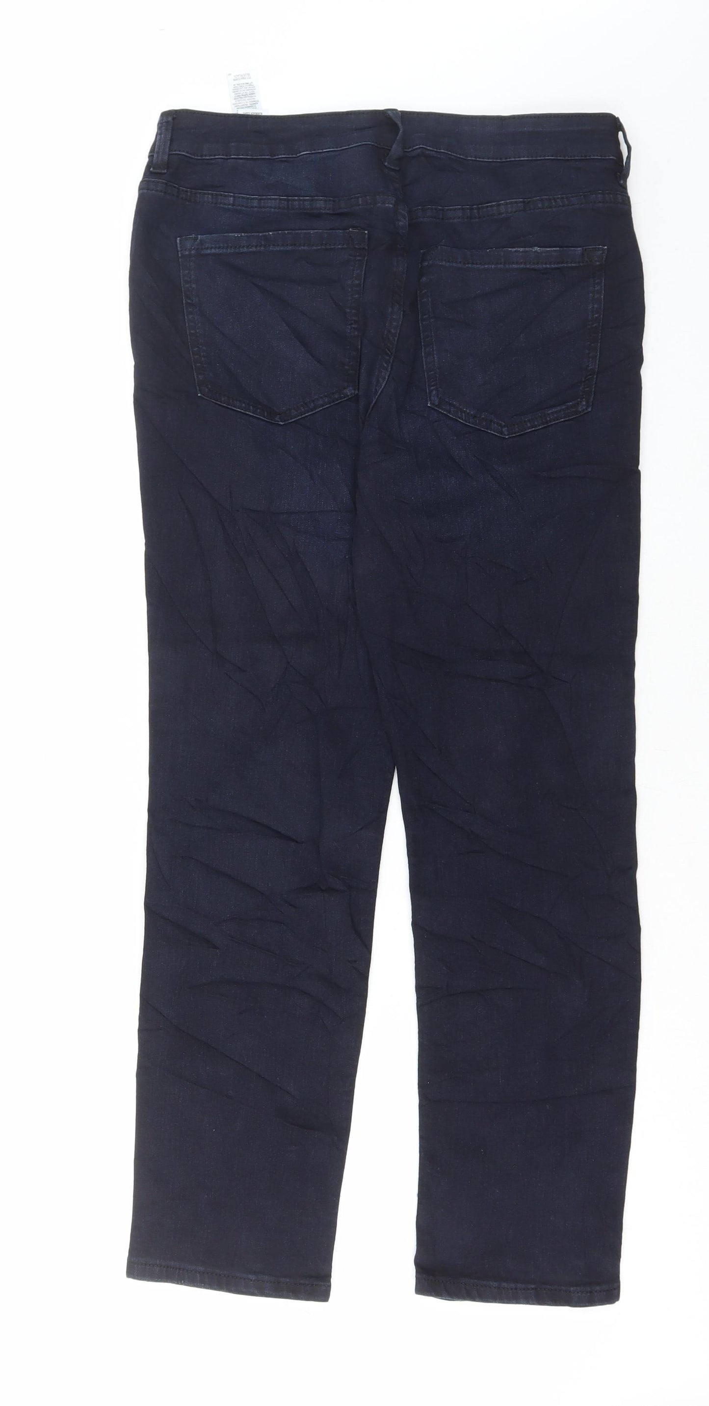 Marks and Spencer Womens Blue Cotton Skinny Jeans Size 12 L27 in Regular Button