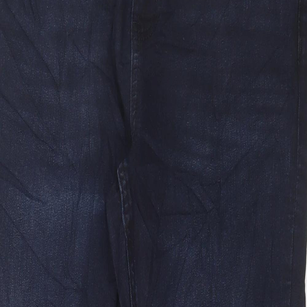 Marks and Spencer Womens Blue Cotton Skinny Jeans Size 12 L27 in Regular Button