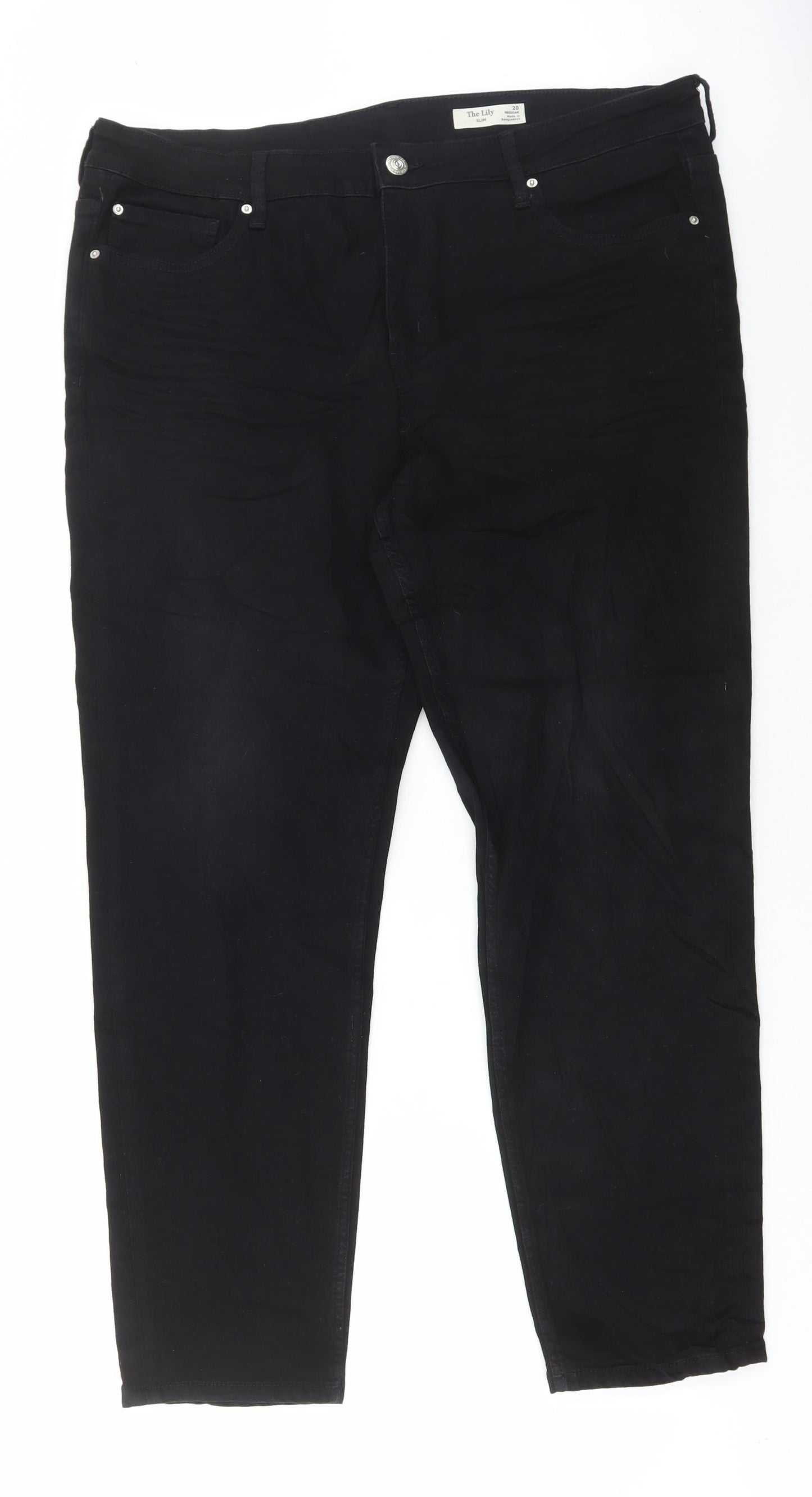 Marks and Spencer Womens Black Cotton Skinny Jeans Size 20 L29 in Regular Button