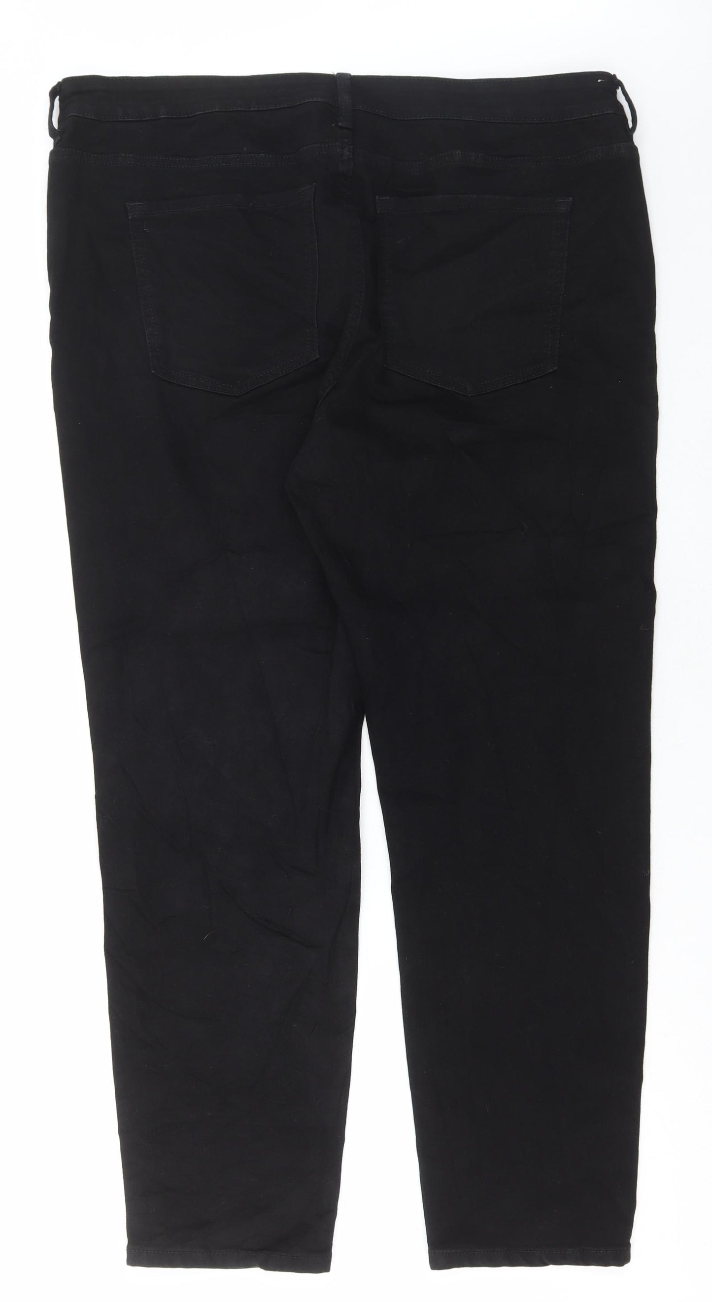 Marks and Spencer Womens Black Cotton Skinny Jeans Size 20 L29 in Regular Button