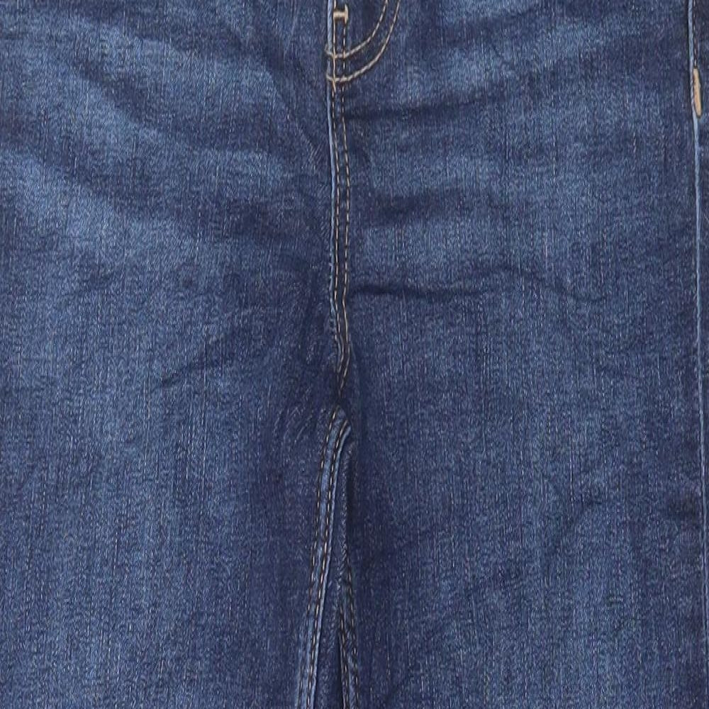 Marks and Spencer Womens Blue Cotton Cropped Jeans Size 8 L25 in Regular Button