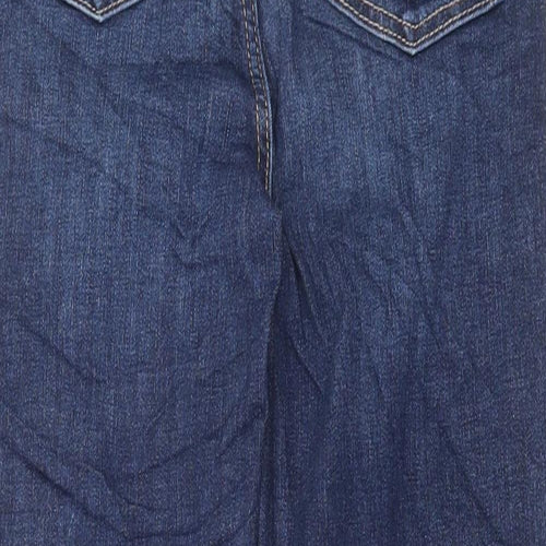 Marks and Spencer Womens Blue Cotton Cropped Jeans Size 8 L25 in Regular Button