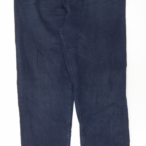 Marks and Spencer Womens Blue Cotton Skinny Jeans Size 18 L30 in Regular Button