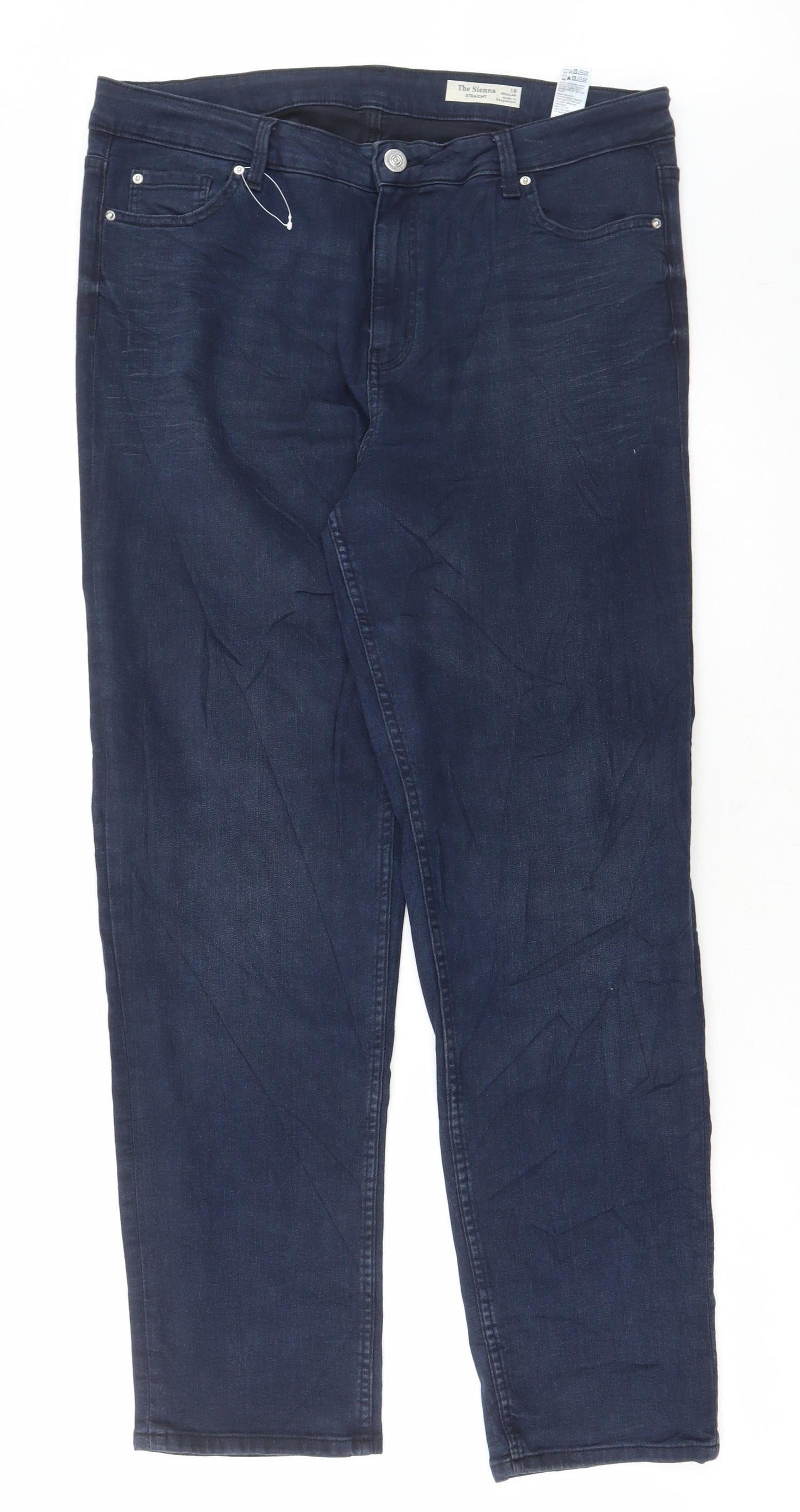Marks and Spencer Womens Blue Cotton Skinny Jeans Size 18 L30 in Regular Button