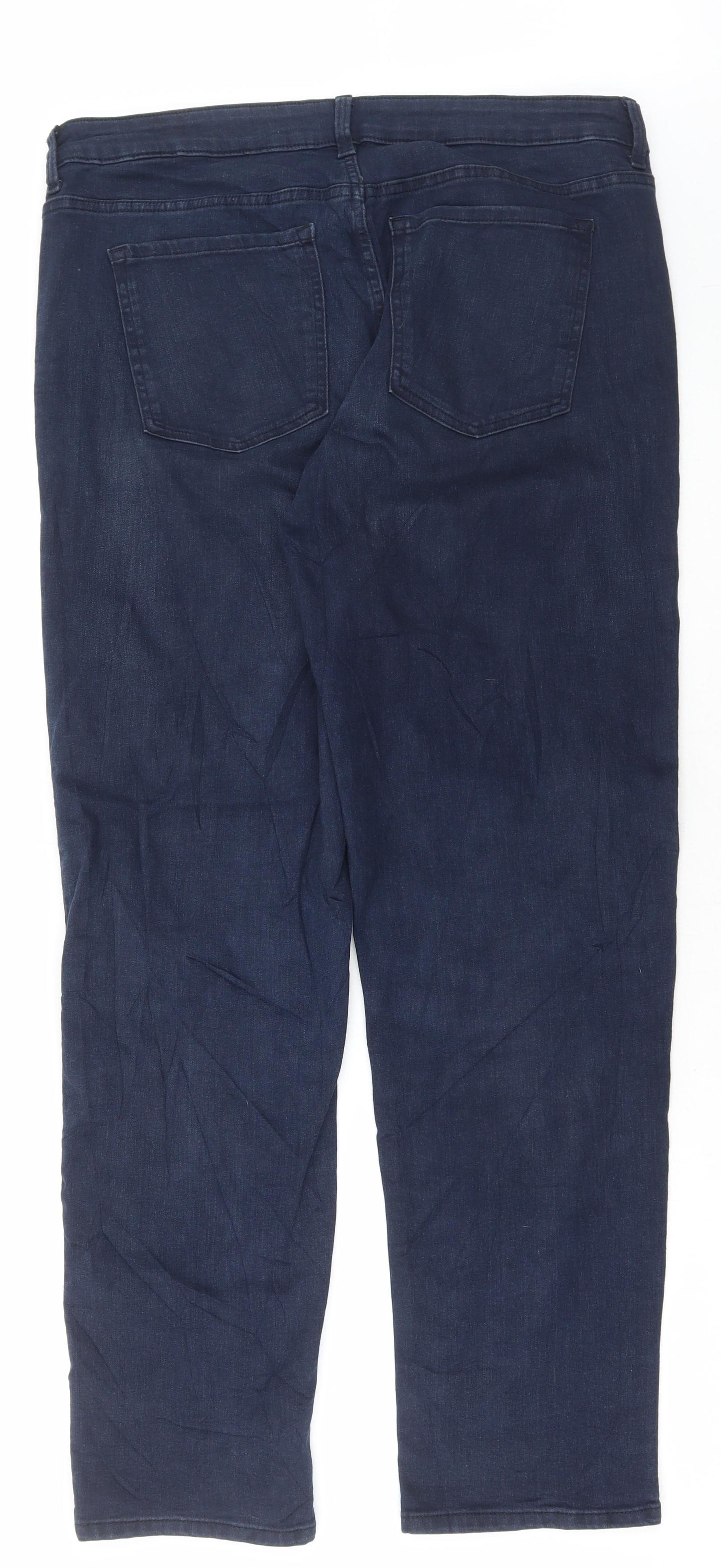Marks and Spencer Womens Blue Cotton Skinny Jeans Size 18 L30 in Regular Button